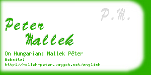 peter mallek business card