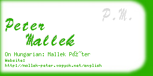 peter mallek business card
